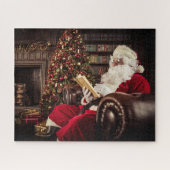 Puzzle Santa Claus Lecture En Bibliothèque Fêtes de Noël (Horizontal)