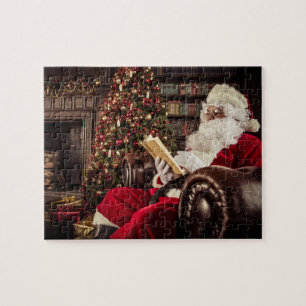Puzzle Santa Claus Lecture En Bibliothèque Fêtes de Noël