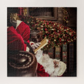 Puzzle Santa Claus Lecture En Bibliothèque Fêtes de Noël (Horizontal)