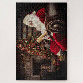 Puzzle Santa Claus Lecture En Bibliothèque Fêtes de Noël (Vertical)