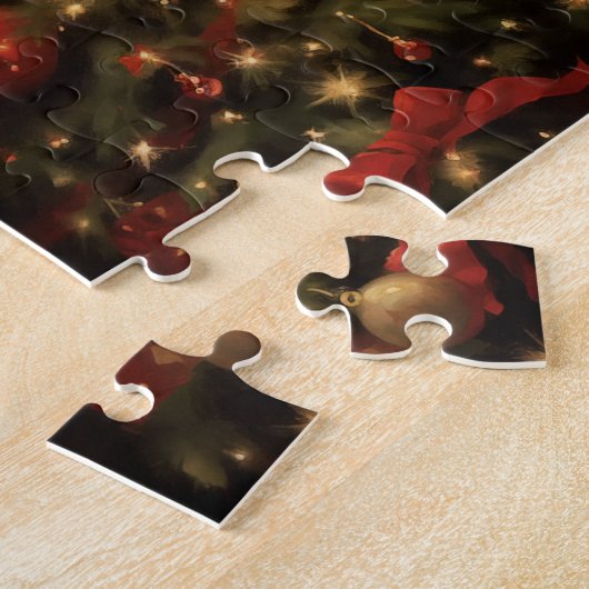 Puzzle Santa Claus Lecture par l'arbre de Noël (Côté)