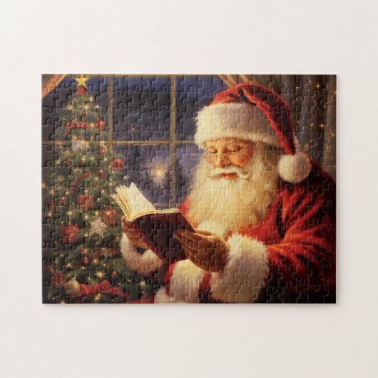 Puzzle Santa Claus Lecture par l'arbre de Noël (Horizontal)