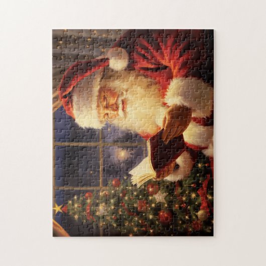 Puzzle Santa Claus Lecture par l'arbre de Noël (Vertical)