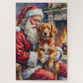 Puzzle Santa Claus Nova Scotia Duck Tolling Retriever (Vertical)