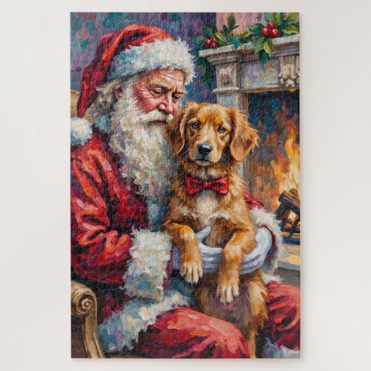 Puzzle Santa Claus Nova Scotia Duck Tolling Retriever (Vertical)