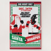 Puzzle Santa Claus vs Krampus Boxing Match Good vs Evil (Vertical)