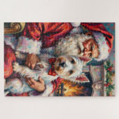 Puzzle Santa Claus West Highland White Terrier Christmas (Horizontal)