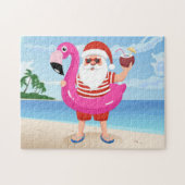 Puzzle Santa Claus with flamingo (Horizontal)