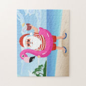 Puzzle Santa Claus with flamingo (Vertical)