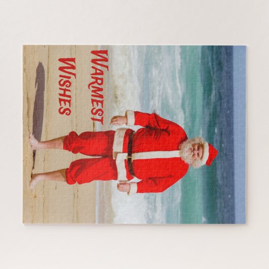 Puzzle Santa Clause sur la plage les plus chauds souhaits (Horizontal)