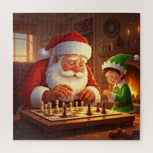 Puzzle Santa & Elf Chess Game Christmas (Vertical)