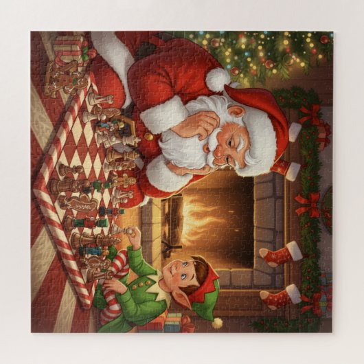 Puzzle Santa & Elf Chess Game Christmas (Horizontal)