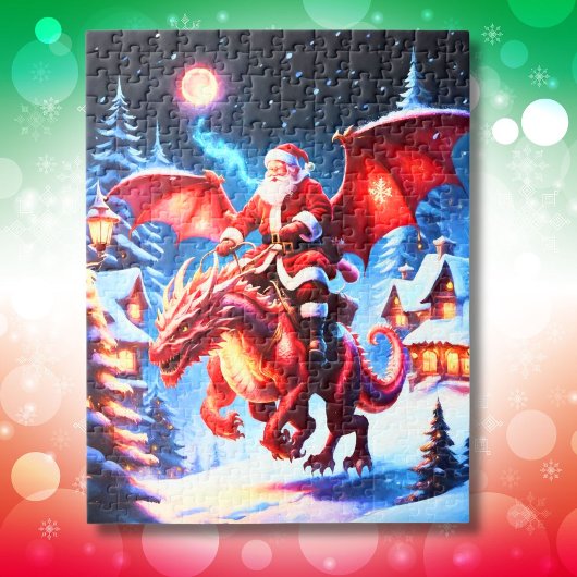Puzzle Santa et dragon la veille de Noël
