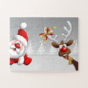 Puzzle Santa et son renne Rudolph Facile