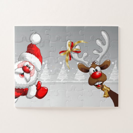 Puzzle Santa et son renne Rudolph Facile (Horizontal)