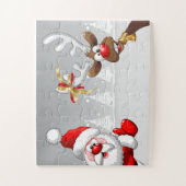 Puzzle Santa et son renne Rudolph Facile (Vertical)