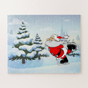 Puzzle Santa faisant du patin au Pôle Nord