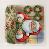Puzzle Santa Making Wreaths Christmas (Horizontal)