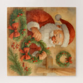Puzzle Santa Making Wreaths Christmas (Horizontal)