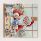 Puzzle Santa’s Pottery Workshop: Hand-Painted Ceramic (Horizontal)