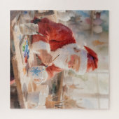 Puzzle Santa’s Pottery Workshop: Hand-Painted Ceramic (Horizontal)