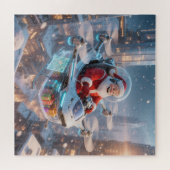 Puzzle Santa's Cyber-Sleigh: Futuristic Drone Delivery (Horizontal)