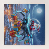 Puzzle Santa's Cyber-Sleigh: Futuristic Drone Delivery (Horizontal)