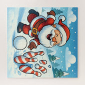 Puzzle Santa's Strike! Christmas Candy Cane Bowling (Horizontal)