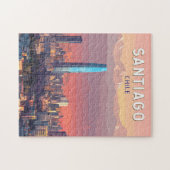 Puzzle Santiago Chili Illustration Voyage Art Vintage (Horizontal)