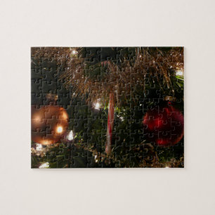 Puzzle Sapin de Noël II Rouge et Or de Fête