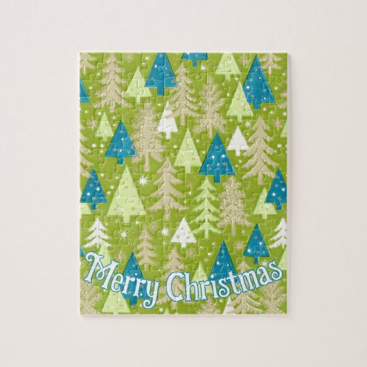 Puzzle Sapins de Noël Rétro (Vertical)