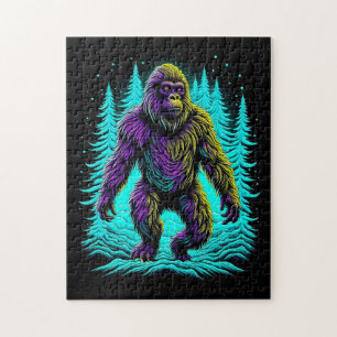 Puzzle Sasquatch Bigfoot en Turquoise et noir