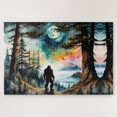 Puzzle Sasquatch debout sur la crête surplombant l'océan (Horizontal)