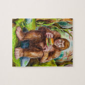 Puzzle Sasquatch et Cheesburger dans une forêt de Mossy (Horizontal)