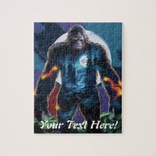 Puzzle Sasquatch Personnaliser Nom Texte Bigfoot