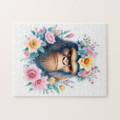 Puzzle Sasquatch wearing a flower crown (Horizontal)