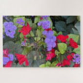 Puzzle Sauge rouge et agératum violet, Québec (Horizontal)