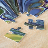 Puzzle Sauge vert olive, bleu violet bordeaux abstrait (Côté)