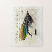 Puzzle Saumon antique volez sur carte (Vertical)