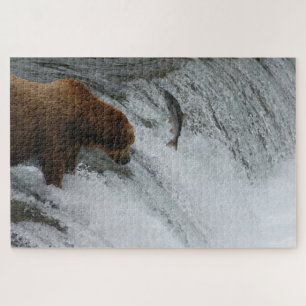 Puzzle Saumon de pêche à l'ours, Brooks Falls Alaska