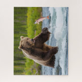 Puzzle Saumon Pêche Grizzly Ours (Vertical)