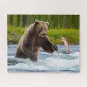 Puzzle Saumon Pêche Grizzly Ours (Horizontal)
