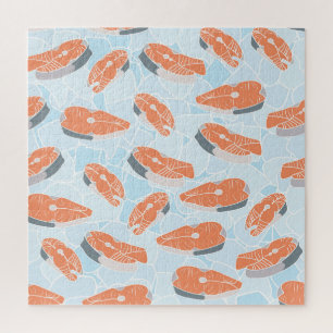 Puzzle Saumon Steak Glace Texture Vintage
