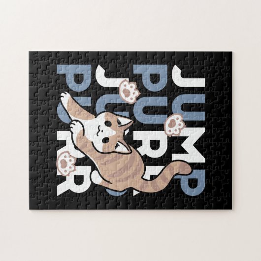 Puzzle Sauter Purr Jump : Conception de chat joueuse avec (Horizontal)