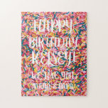 Puzzle Sauts de texte personnalisés | Joyeux anniversaire<br><div class="desc">Offrez le cadeau de divertissement à domicile avec ce puzzle d'anniversaire amusant et festif! Ce casse-tête stimulant avec un arrière - plan mignon et branché sera des moments agréables pour votre garçon ou fille d'anniversaire. Vous voulez un puzzle plus customisé ? Envoyez-nous un e-mail à hello@christiekelly.com pour obtenir de l'aide...</div>