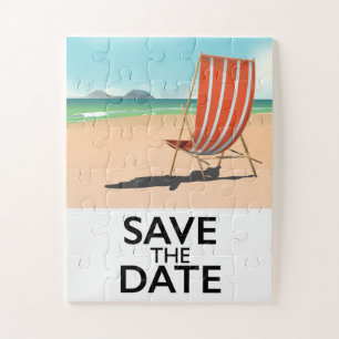 Puzzle Sauver la Date vintage Chaise de plage