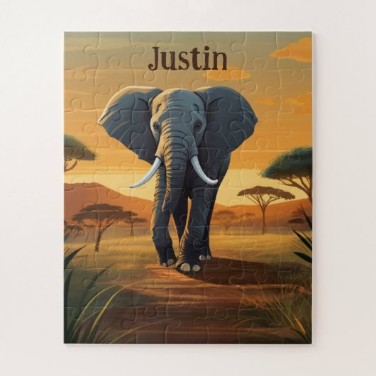 Puzzle Savanna Elephant (Vertical)