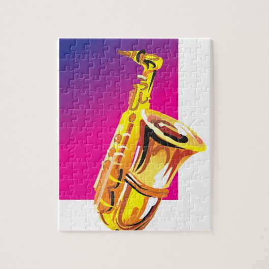Puzzle Saxophone bariolé (Vertical)