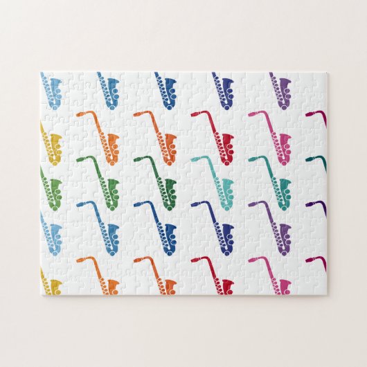 Puzzle Saxophone Coloré Fun Array Music (Horizontal)
