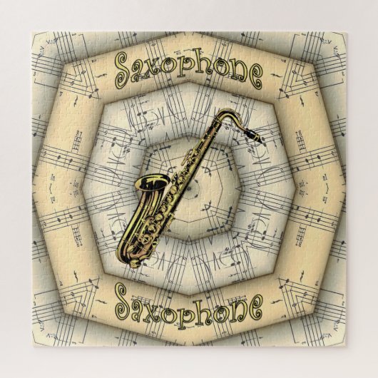 Puzzle Saxophone ~ Design musical étrange ~ Unique ~ (Vertical)